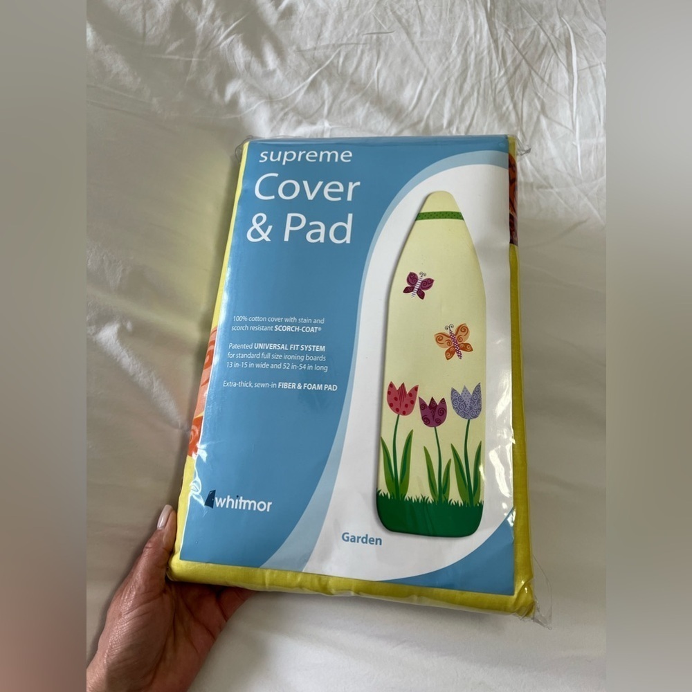 Whitmor | Scorch Resistant Ironing Board Cover and Extra Thick Pad | Tulips NIP